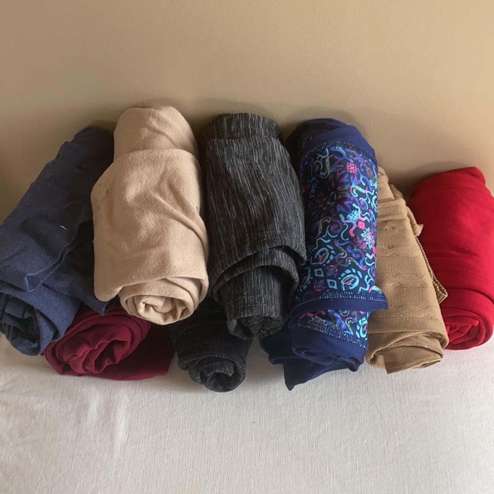 Nine pair of leggings